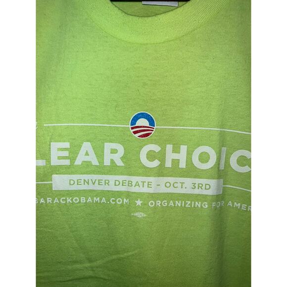 Vintage Denver Debate Shirt Vote Barack Obama Yellow Presidential Tee XL - Picture 3 of 8